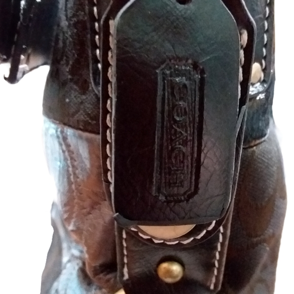 ☆☆SOLD☆☆Coach Brown Patchwork Leather Shoulder Bag - Picture 9 of 15